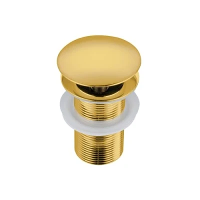 Bild av BALNEO Universal Sink Plug Click Cone Pop Up Guld, Mässing, Rostskyddad, 4 tätningar, Packning, Avloppskoppling, 66 Mm X G1 1/4, Utan Bräddavlopp, A