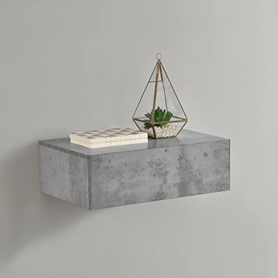 Bild av [en.casa] Väggmonterad hylla flytande låda förvaringslåda 1 betongeffekt 46 x 30 15 cm