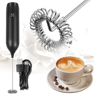 Bild av Weinsamkeit Vinsamhet mjölkskummare elektrisk, uppladdningsbar elektrisk stav USB handhållen för kaffe, latte, cappuccino, macha, macchiato