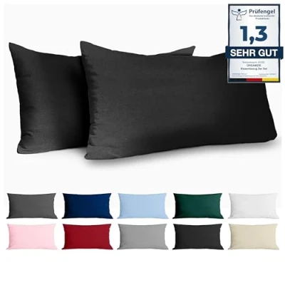 Bild av Dreamzie Kuddfodral 50x80 Renforcé Bomull (Set om 2) Nyeusi Tätt vävd med 57 trådar/cm² Kudde 50 x 80 cm Oeko Tex certifierad