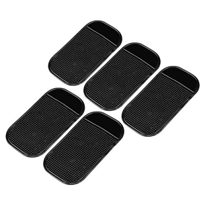 Bild av Anti glid klibbig matta för bil 5 st klibbiga kuddar, återanvändbara, halkfria instrumentbrädor, bil, mobiltelefon, mynt 13 x 7 cm, svart