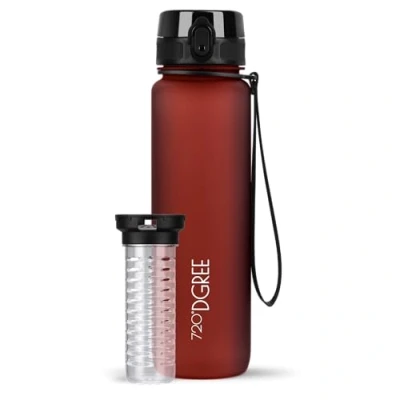 Bild av 720DGREE UberBottle&quot; tritanflaska 1 000 ml Perfekt vattenflaska för barn, skola, sport, yoga, vandring, resor, arbete, bilresor BPA fri flaska
