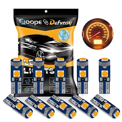 Bild av DEFVNSY Förpackning med 10 Gul T5 W3W 73 74 286 17 18 27 37 70 79 85 86 2721 Superljus 3030 LED keramik för bil Auto Sidokilmätare Instrumentpanel Lampor Lampa 12V