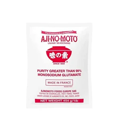 Bild av 3 pack [3 x 454 g] mononatrium glutamat AJI NO MOTO monosodium E621 + en liten lyckopipa trävisp