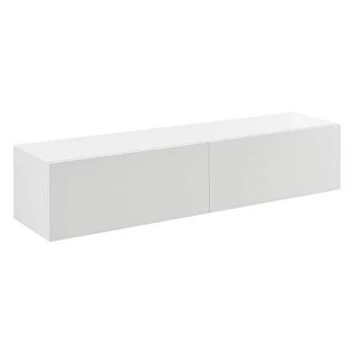 Bild av [en.casa] hängande bräda Evaton vit matt väggskåp 140 x 33 30 cm bostadsyta med 2 förvaringsfack, TV lågbräda, konsol