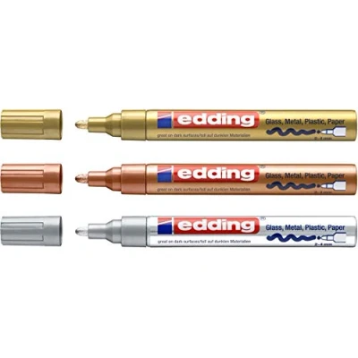Bild av Edding 750 Laque Marker 3 besparingspaket 9 Farben &amp; diverse att välja mellan, metallisk utgång, enheter (set om 1)