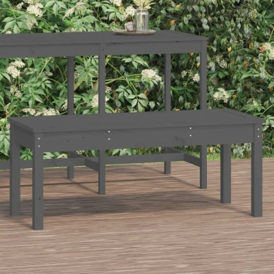 Bild av Trädgårdsbänk grå 109x44x45 cm massiv furu