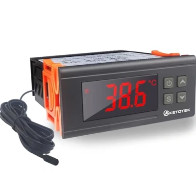 Bild av KETOTEK digital temperaturregulator 220V temperaturkontroll, KT 1000 dubbel relä termostat med sond 2 meter vattentät, värme/kylning för jäsning Inkubator frys akvarium växthus