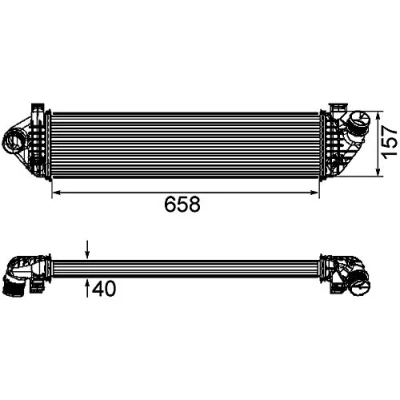 Bild av MAHLE ORIGINAL CI 198 000P Intercooler VOLVO: S40 II, V50