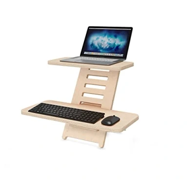 Bild av Generic Stående skrivbord ståbord trä laptopstativ stativ talbord skrivbordsfäste justerbar höjd tillverkad i EU (naturlig)