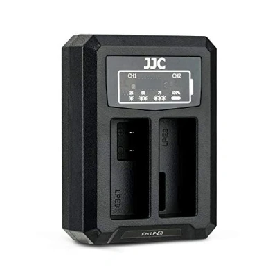 Bild av JJC Dual USB batteriladdare för Canon EOS 700D, 650D, 600D, 550D kameror LP E8