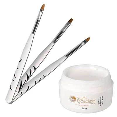 Bild av UV klassisk fransk gel vit 30 ml inkl. 3 st. Borstset