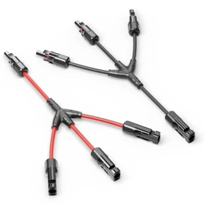 Bild av deleyCON Solar Y Kabel 3/1 Adapter 4mm² Kontaktadapter PV4 / T IP68 1500V (M/FFF, F/MMM) För Solsystem, Solpanel, PV System, Fotovoltaik, Kontakt (30cm)