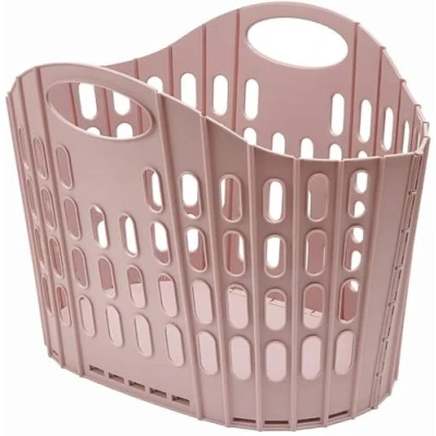 Bild av Addis Fold Flat Easy Store kläder tvättkorg korg, rosa, 38 liter