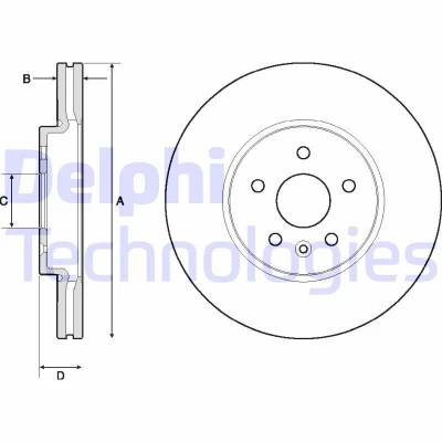 Bild av Bromsskiva DELPHI BG4710C