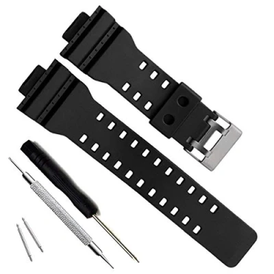 Bild av My Time Naturligt harts reserv klockarmband rem för Casio herr G Shock GD120/GA 100/GA 110/GA 100C (svart)