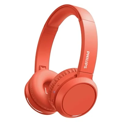 Bild av PHILIPS H4205RD/00 Trådlösa On Ear Hörlurar med Basförstärkningsknapp (Bluetooth, 29 Timmars Speltid, Snabbladdning, Ljudisolering, Vikbar Design) Röd (Red)