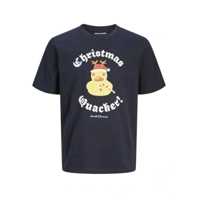 Bild av Jack &amp; Jones XMAS Rundhals Tshirt med print, Storlek: Large, Sky captain
