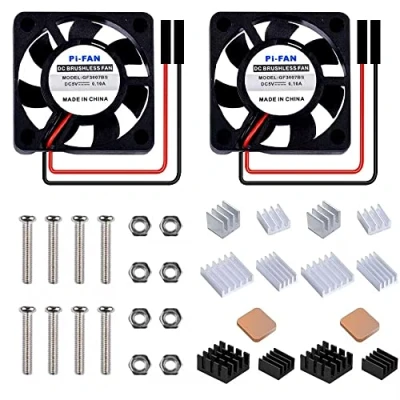 Bild av GeeekPi Raspberry Pi 4 tyst fläkt 30 x 7 mm 3007 DC 5 V 3,3 borstlös CPU kylfläkt med kylfläns för 4B/3B+/3B &amp; Zero/Zero W Retroflagga NESPI CASE Plus