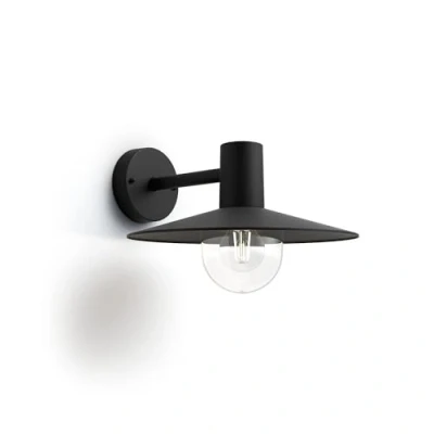 Bild av Philips Skua Vägglykta för Utomhusbruk Svart, 1x42W, 230V, ej Dimbar, Ljuskälla medföljer