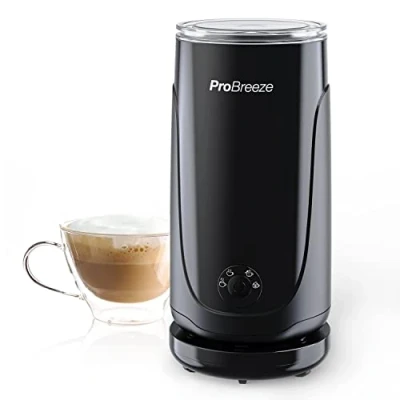 Bild av Pro Breeze 4 i 1 elektrisk mjölkskummare, varm och kall mjölkskummare för cappuccino, choklad, milkshake, tyst, snabb, självhäftande beläggning, lätt att rengöra, svart