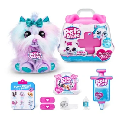 Bild av Pets Alive Pet Shop Surprise Series 3 Puppy Rescue från ZURU, Yorkshire, Nurture Play, packa upp gosedjur, interaktiv helande