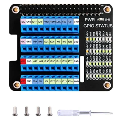 Bild av GeeekPi Raspberry Pi 4 GPIO skruvterminalblock brytmodul, expansionskort breakout för 4B/3B+/3B/2B/B+/Pi Zero/Pi Zero W
