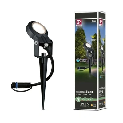 Bild av Paulmann 93934 Plug &amp; Shine Floor Spotlight Sting IP67 3000 K 6W 24 V Strålningsvinkel 100 LED Utomhusbelysning Markspjut Trädgårdsbelysning