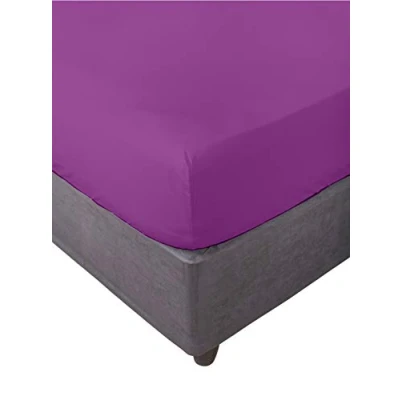 Bild av Lakan, elastisk, mjuk, bekväm, anti pilling. Bomull 50% polyester. Aubergine. 150 x 200 cm