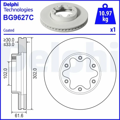 Bild av Bromsskiva DELPHI BG9627C