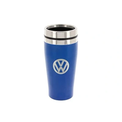 Bild av BRISA VW Collection Volkswagen isolerad termosmugg i rostfritt stål original design (dubbelväggig/450 ml/blå)