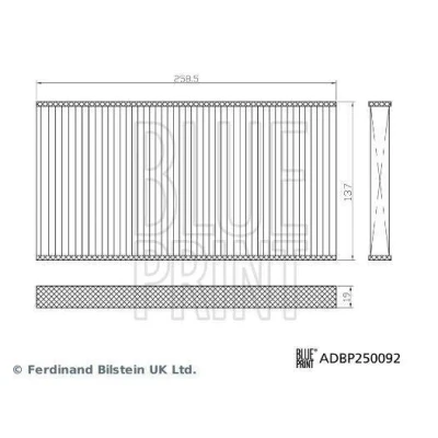 Bild av Filtersats, kupéluft BLUE PRINT ADBP250092
