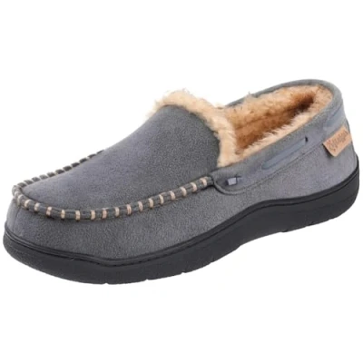 Bild av Zigzagger Mockasintofflor för män minnesskum husskor, Grå New Style Grey 44 EU