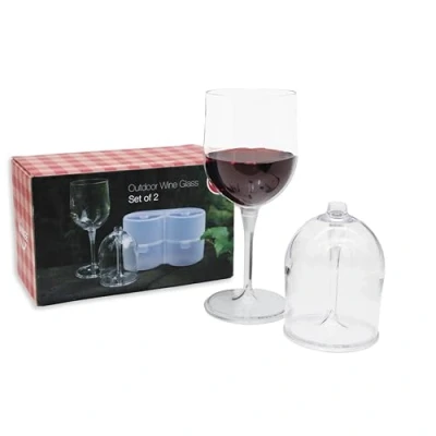 Bild av Winkee Original 2 vinglas To Go I snygg vinnjutning för resor ca. 320 ml Festival tillbehör med praktisk låda