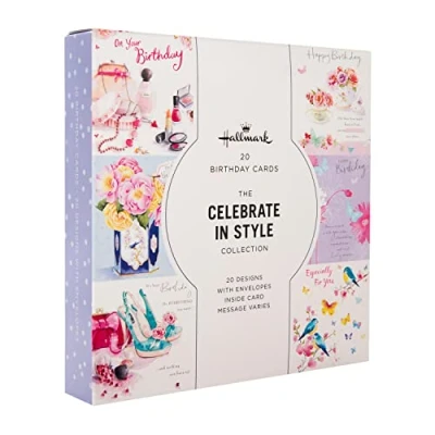 Bild av Hallmark födelsedagskort multipack med 20 i blommönster