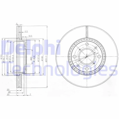 Bild av Bromsskiva DELPHI BG4049C