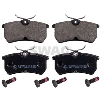 Bild av SWAG 50 91 6167 Jeu de plaquettes frein Essieu arrière contact signal d&#039;usure exclu avec kit vis FORD: FIESTA 6, Focus Mk1 3/5 portes