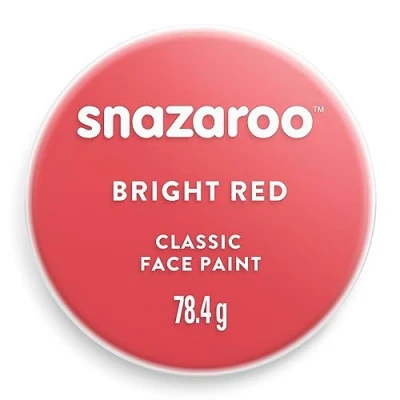 Bild av Snazaroo 1175055 Sminkfärg för barn, hudvänlig hypoallergen ansiktsmask på vattenbas, vattenfärgad, parabenfri, ljusröd, 75 ml kruka
