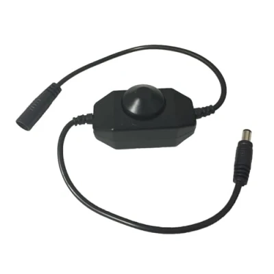 Bild av DC 12 V 24 3A PWM dimmer LED strömbrytare dimbar Strip Controller In line brytare vriddimmer reglage steglös dimning kontrollör för remsor och annan belysning, Svart