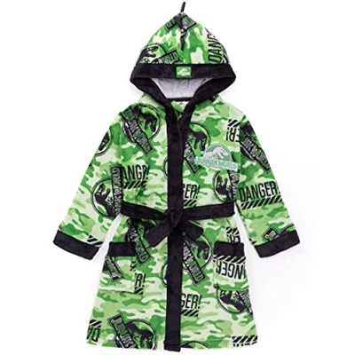 Bild av Jurassic World Dressing Gown Boys Kids Camo T Rex PJs Badrock Robe 10 11 Years