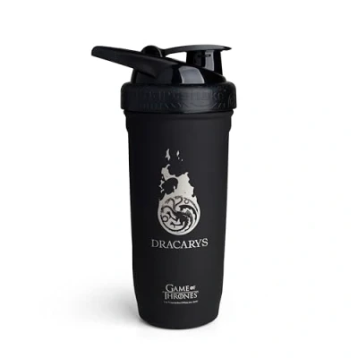 Bild av Smartshake Reforce rostfritt stål Game Of Thrones Dracarys, shaker flaska (900 ml/3,3 oz) Lättviktsmotstånd sport med ett mjukt lock läckagesäker, BPA fri och DEHP