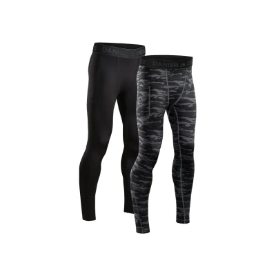 Bild av Danish Endurance Compression 2 PACK Långkalsonger Multicolor black grey camo, Storlek: Large, camo