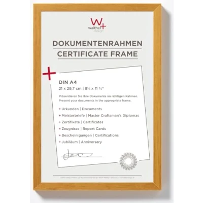 Bild av walther design tavelram ek 21 x 29,7 cm (DIN A4) Dokumentram Paprika Träram BP130E