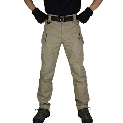 Bild av zuoxiangru Herr Ripstop Tactical Combat Military Byxor, Outdoor Work Cargo Casual Byxor Bomull Arbetskläder (kaki, Tag 3XL)