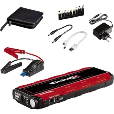 Bild av Einhell Power Station CE JS 18 startbooster (12 V, spik: 600 A, Laddningstid: 6 h, levereras i väska med starthjälpkablar)