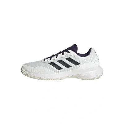 Bild av adidas Gamecourt 2.0 tennisskor, Core vit/core Black/Aurora Plum, 4 UK, vit kärna svart Aurora plommon, UK