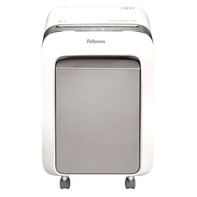 Bild av Fellowes dokumentförstörare LX211, 15 ark Micro Cut P 5, sekretessskomfort pappersdokumentförstörare för små kontor/hemmakontor, 100% lagringsfri &amp; Safesense teknik vit
