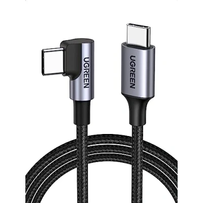 Bild av UGREEN 60W USB C kabel till vinkel PD 3.0 PPS laddningskabel 90 grader Kompatibel med iPhone 15 Pro Max, Galaxy S23 S22 S21 S20 A54 Pixel 7 iPad 12.9 Mini 6 Steam Deck etc. (0.5m)