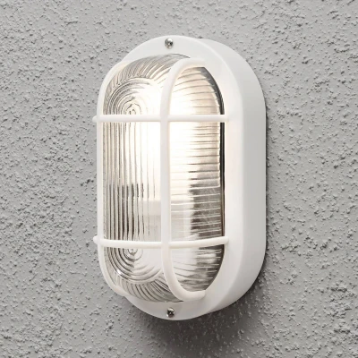 Bild av Konstsmide Utomhusvägglampa Elmas oval, vit