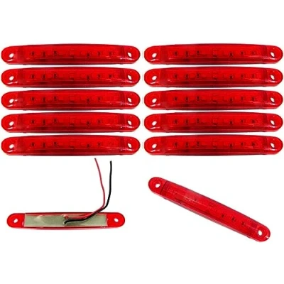 Bild av Formplas 10 x 9 SMD LED Markeringsljus Sidomarkeringsljus 12V 24V Positionsljus Släpvagn Husvagn Skåpbil Bil Lastbil röd